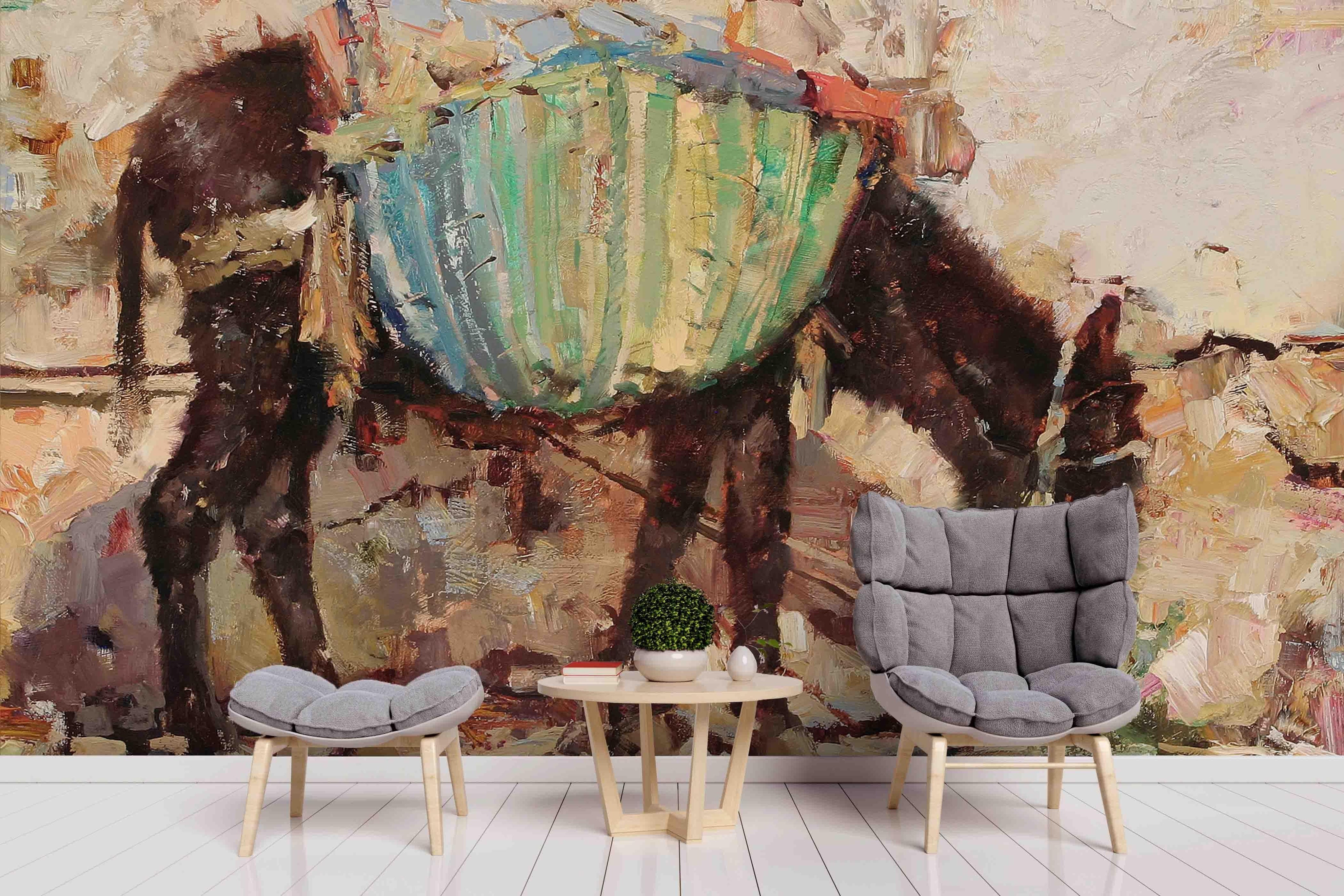3D Realistic Mule Animal Wall Mural Wallpaper LXL 1633- Jess Art Decoration