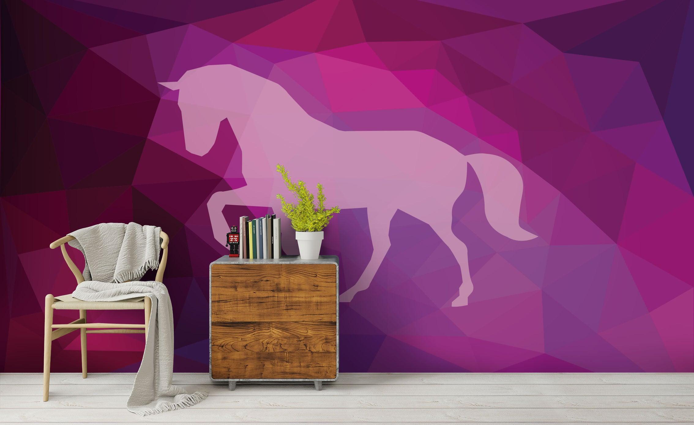 3D Abstract Purple Horse Wall Mural Wallpaper 114 LQH- Jess Art Decoration