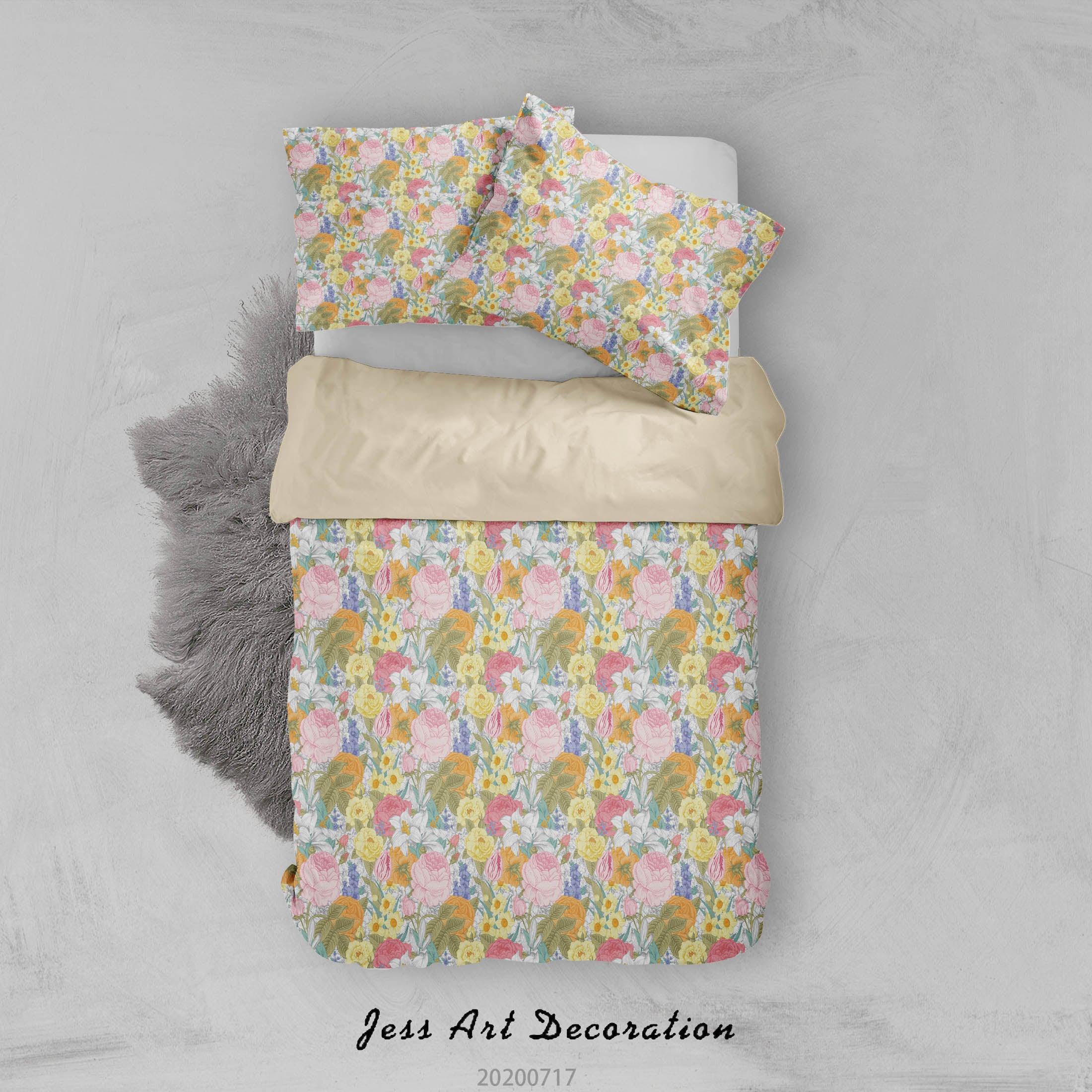 3D Vintage Floral Quilt Cover Set Bedding Set Duvet Cover Pillowcases WJ 1535- Jess Art Decoration
