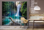 3D Landscape Mountain Waterfall River Tree Sun Curtains and Drapes GD 4907- Jess Art Decoration