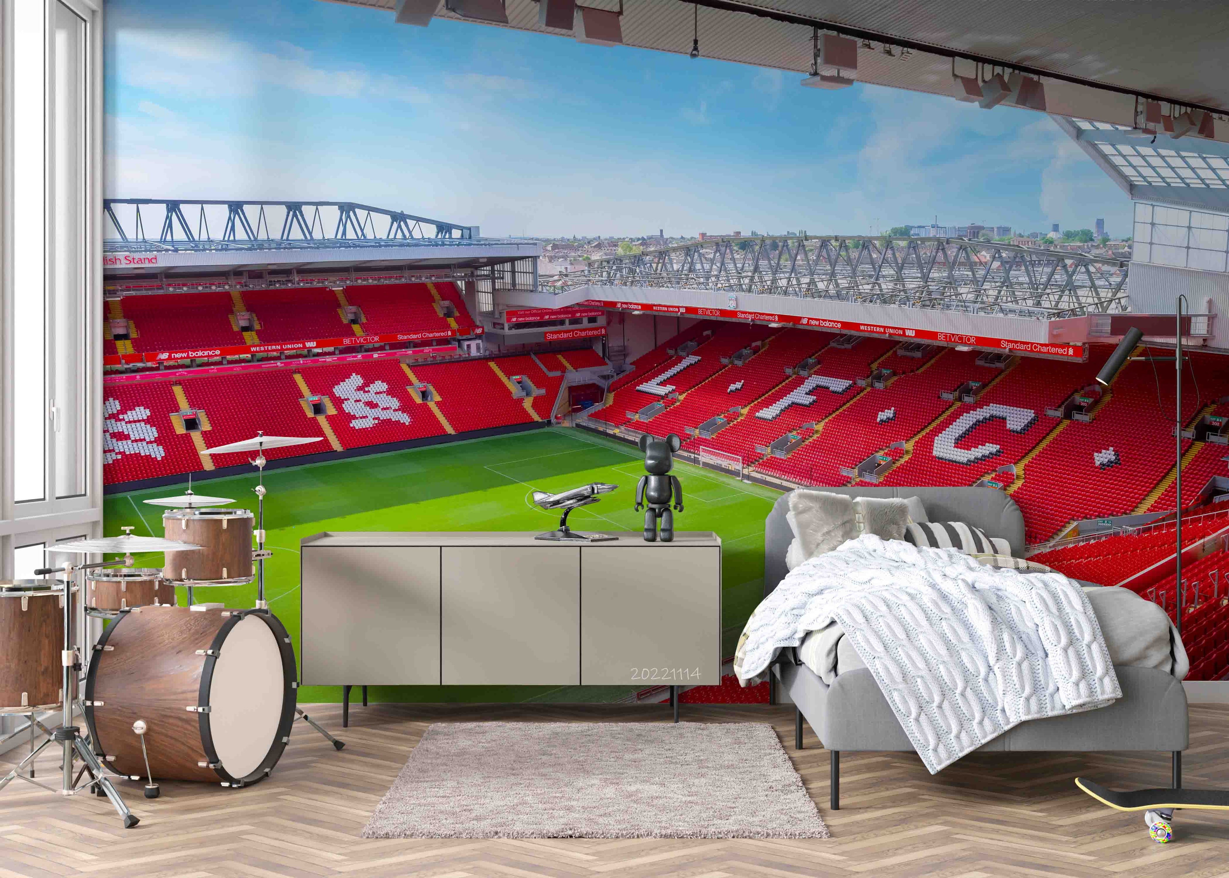 3D UK Anfield Stadium Wall Mural Wallpaper GD 197- Jess Art Decoration