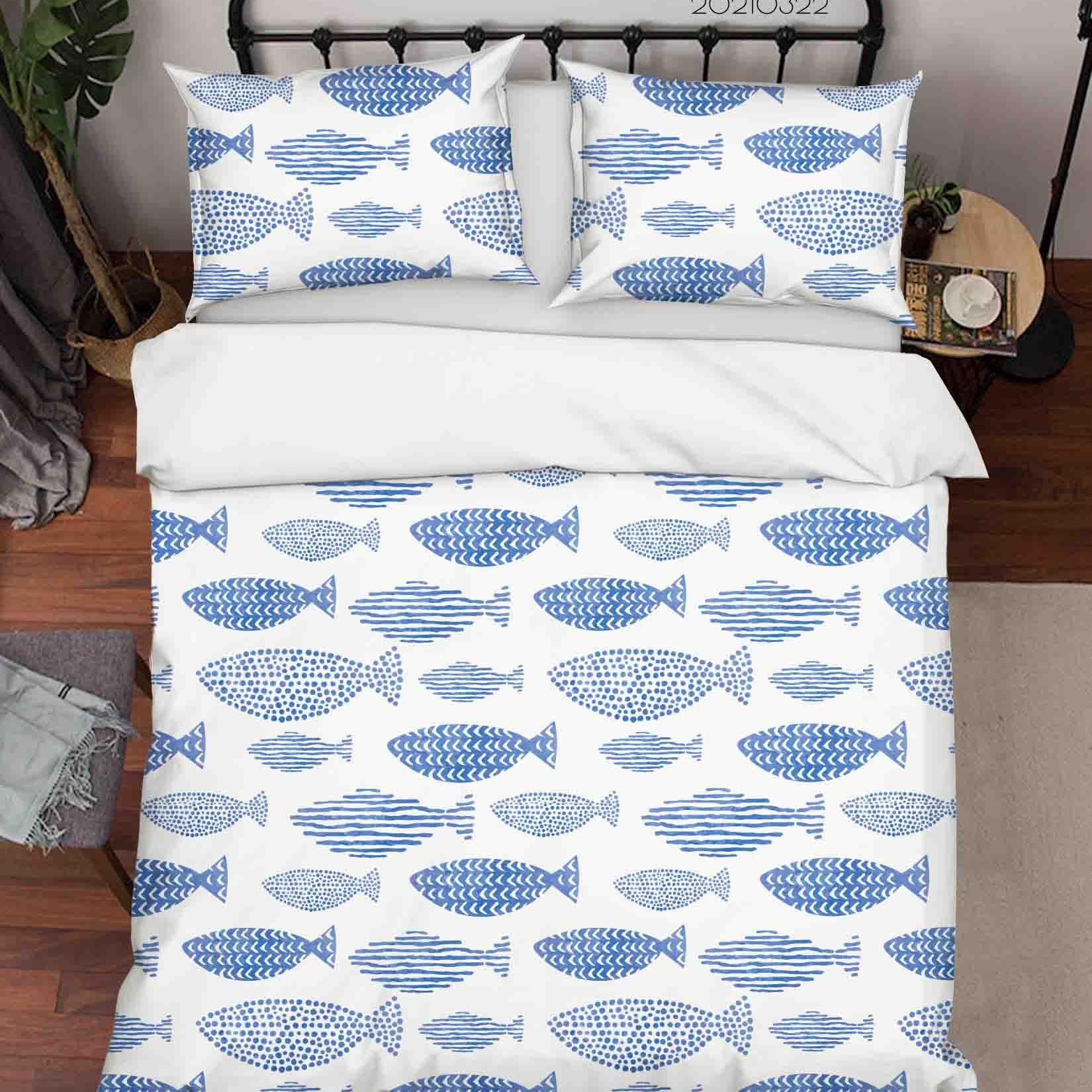 3D Watercolor Sealife Fish Quilt Cover Set Bedding Set Duvet Cover Pillowcases 32 LQH- Jess Art Decoration