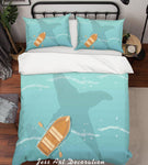 3D Cartoon Sea Wooden Boat Quilt Cover Set Bedding Set Pillowcases 121- Jess Art Decoration