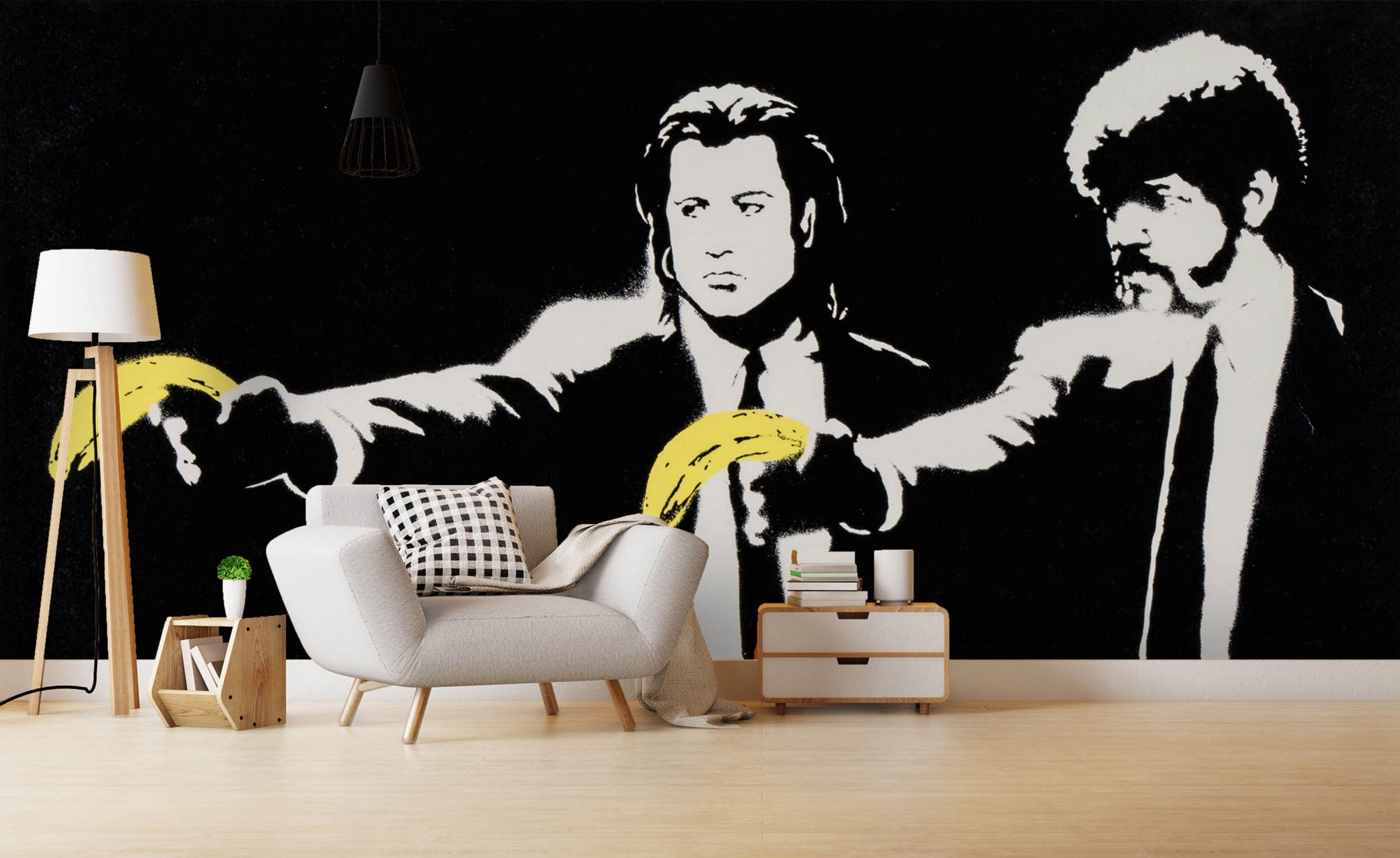 3D Two Novel Characters black white novel character mural wall mural wallpaper for living room
