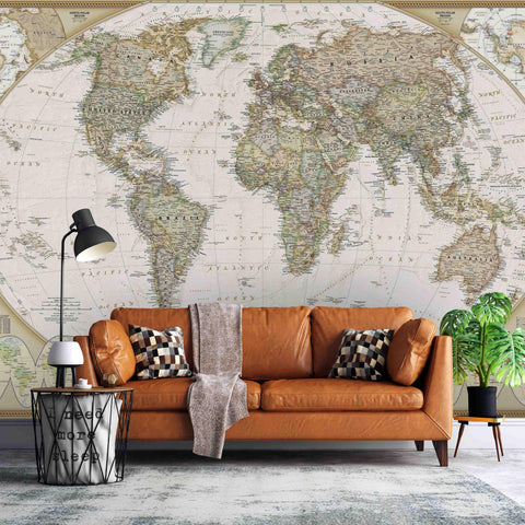 3D World Map Wall Mural Wallpaper LQH 92- Jess Art Decoration