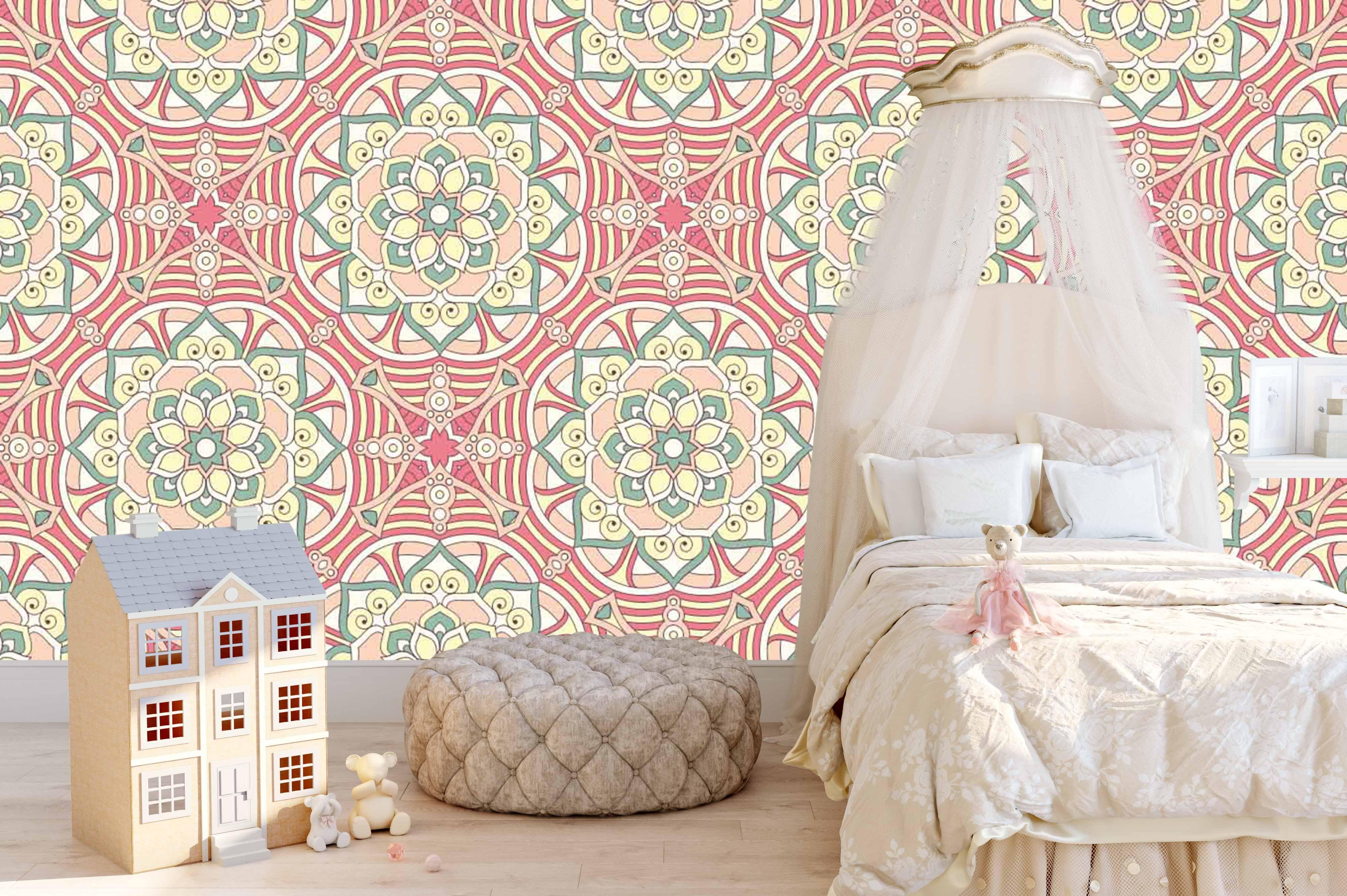 3D Pink Medallion Wall Mural Wallpaper 89- Jess Art Decoration