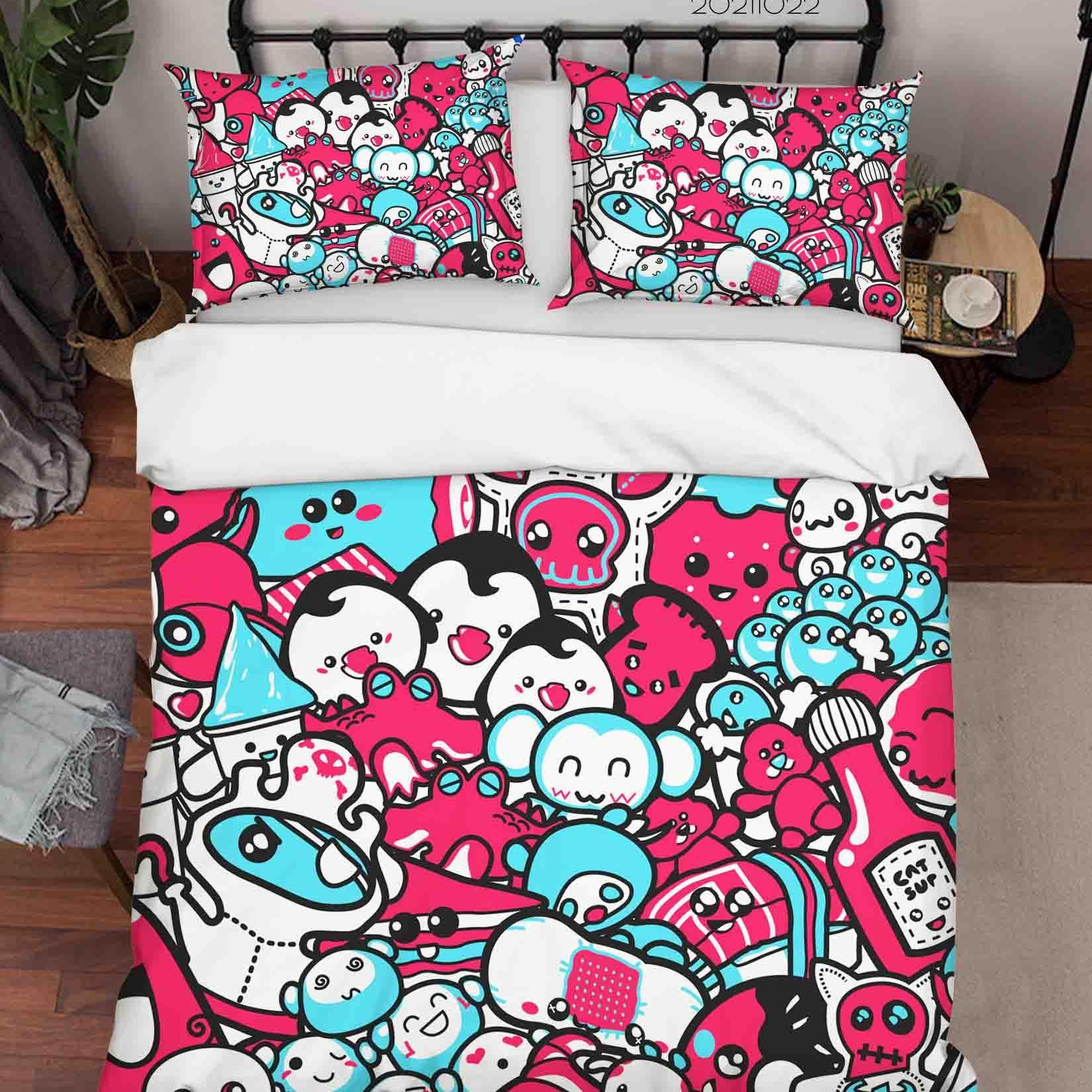 3D Abstract Illustration Art Doodle Quilt Cover Set Bedding Set Duvet Cover Pillowcases 98- Jess Art Decoration