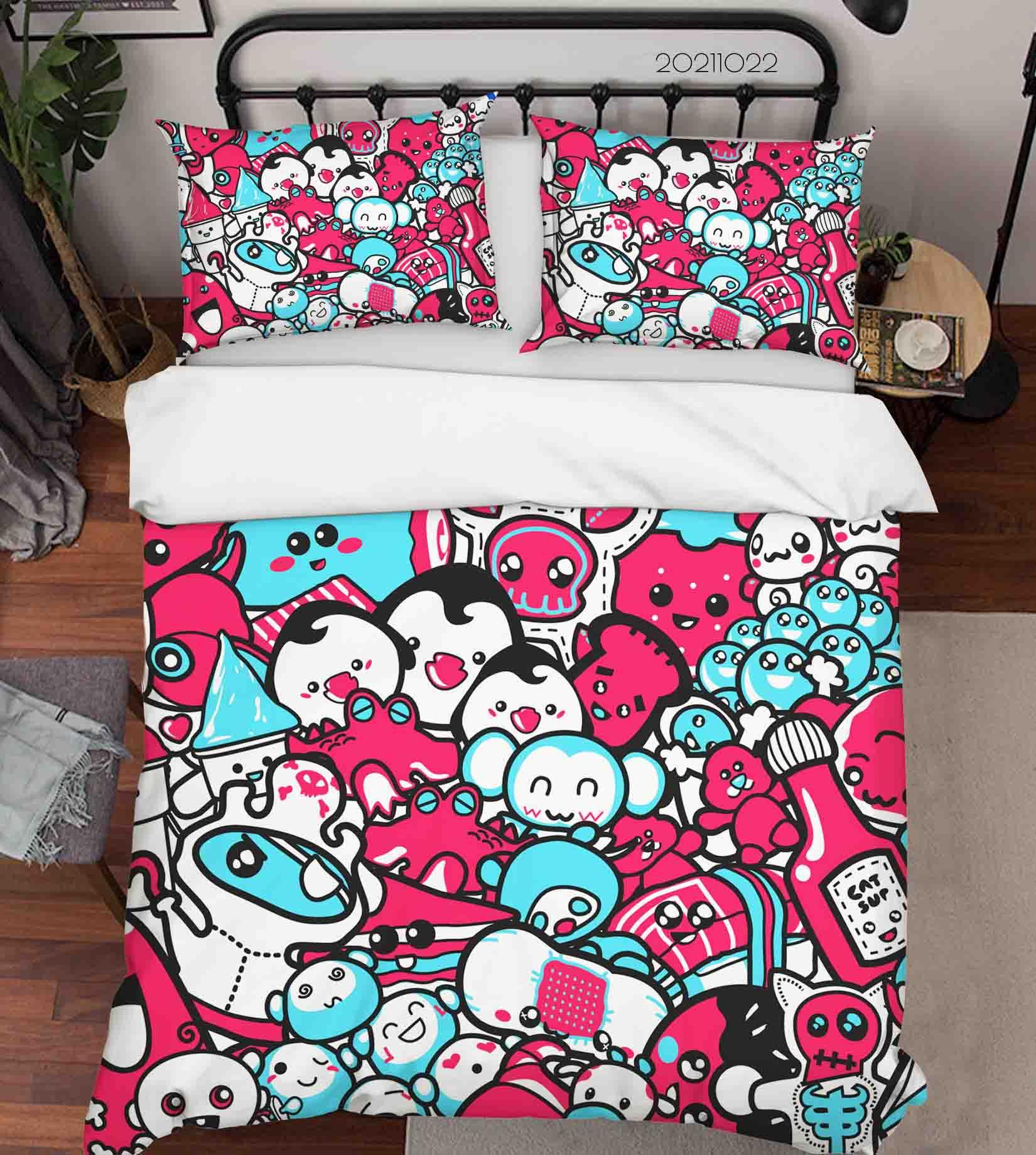 3D Abstract Illustration Art Doodle Quilt Cover Set Bedding Set Duvet Cover Pillowcases 98- Jess Art Decoration