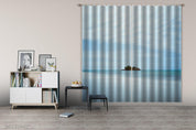 3D Landscape Ocean Island Sky Clouds Curtains and Drapes GD 3569- Jess Art Decoration
