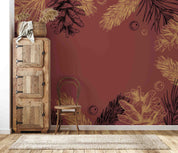 3D Vintage Christmas Background Wall Mural Wallpaper GD 2023- Jess Art Decoration
