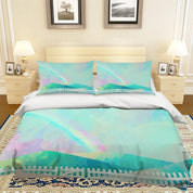 3D Green Watercolor Hill Rainbow Fence Quilt Cover Set Bedding Set Pillowcases 67- Jess Art Decoration