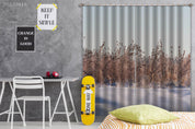 3D Snow Field Grass Plant Curtains and Drapes GD 4578- Jess Art Decoration
