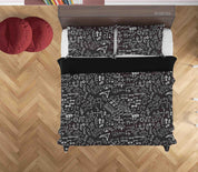 3D Abstract Funny Illustration Doodle Quilt Cover Set Bedding Set Duvet Cover Pillowcases 21- Jess Art Decoration