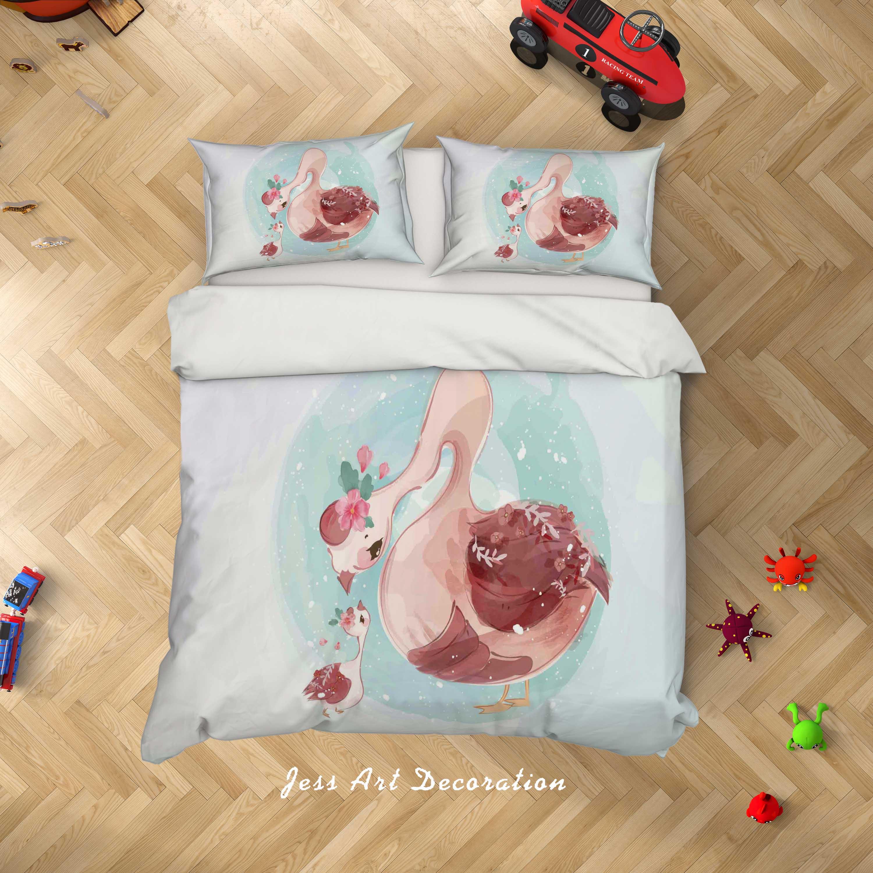 3D Watercolor Flamingo Quilt Cover Set Bedding Set Duvet Cover Pillowcases SF63- Jess Art Decoration