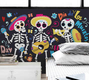 3D Skeleton Skull Guitar Wall Mural Wallpaper 77- Jess Art Decoration