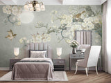 3D Classic White Floral Moon Wall Mural Wallpaper LXL 112- Jess Art Decoration