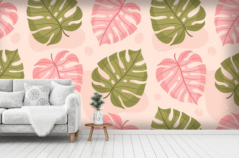 3D Pink Leaves Wall Mural Wallpaper 27- Jess Art Decoration