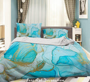 3D Watercolor Blue Marble Pattern Quilt Cover Set Bedding Set Duvet Cover Pillowcases 269- Jess Art Decoration