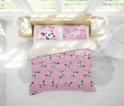 3D Cartoon Panda Pink Quilt Cover Set Bedding Set Pillowcases 98- Jess Art Decoration