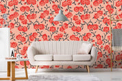 3D Red Floral Wall Mural Wallpaper SF51- Jess Art Decoration
