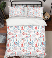 3D Cartoon Octopus Squid Quilt Cover Set Bedding Set Pillowcases 134- Jess Art Decoration