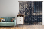 3D Abstract Brick Wall Graffiti Alphabet Curtains and Drapes GD 343- Jess Art Decoration