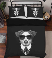 3D Hand Drawn Animal Black Dog Quilt Cover Set Bedding Set Duvet Cover Pillowcases 128 LQH- Jess Art Decoration