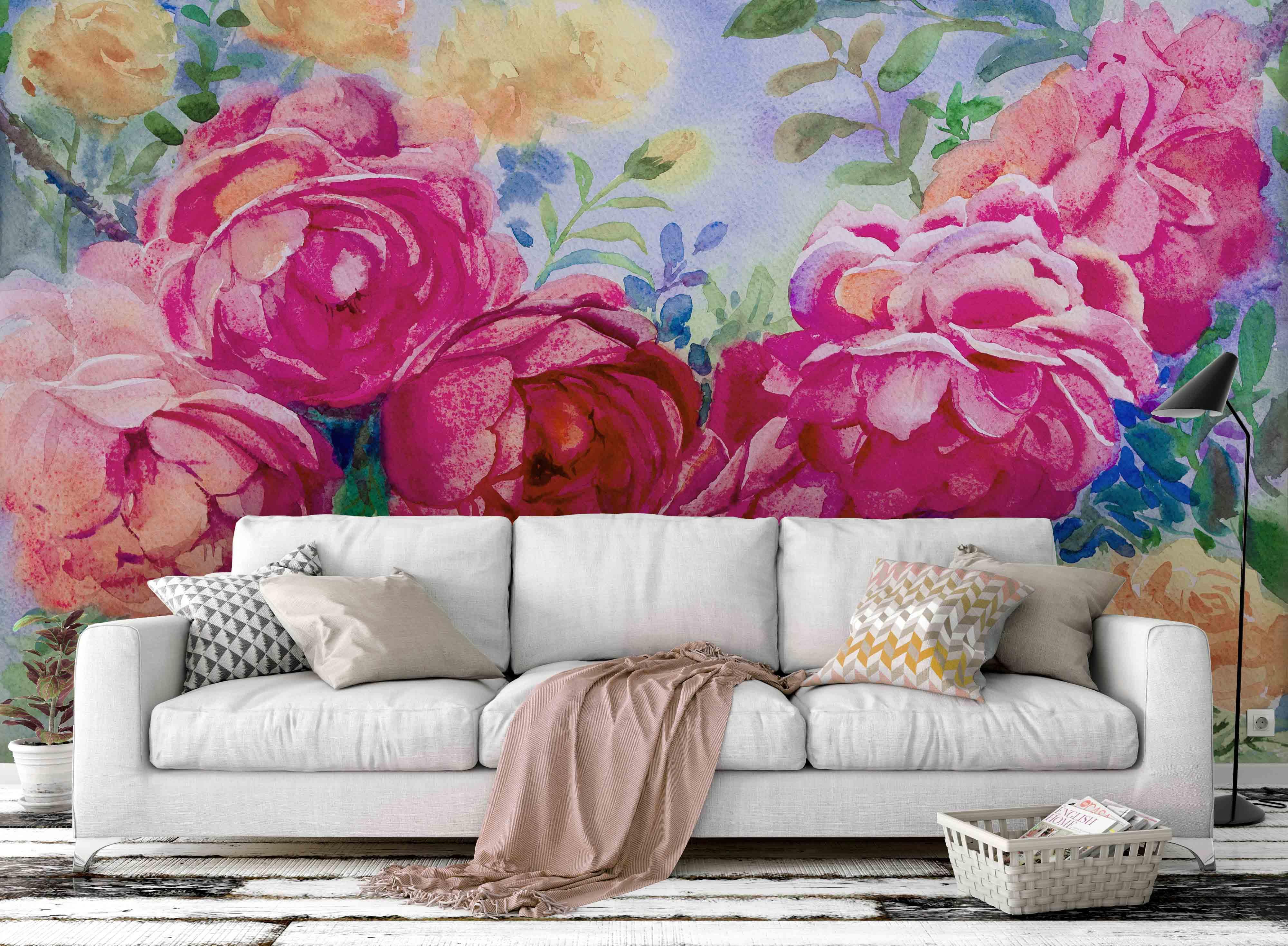 3D Pink Peony Flower Wall Mural Wallpaper 70- Jess Art Decoration