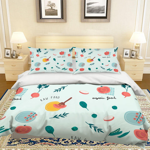 3D Cartoon Flowers Leaves Green Quilt Cover Set Bedding Set Pillowcases 40- Jess Art Decoration