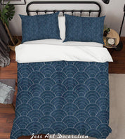 3D Dark Blue Geometry Quilt Cover Set Bedding Set Pillowcases 133- Jess Art Decoration