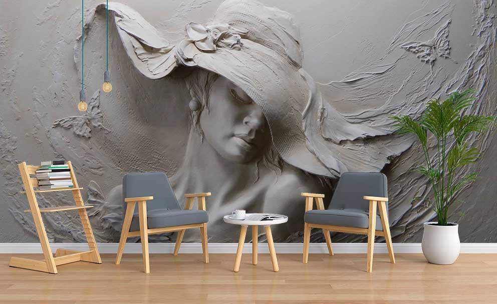 3D Beauty Plaster Relief Wall Mural Wallpaper 240- Jess Art Decoration