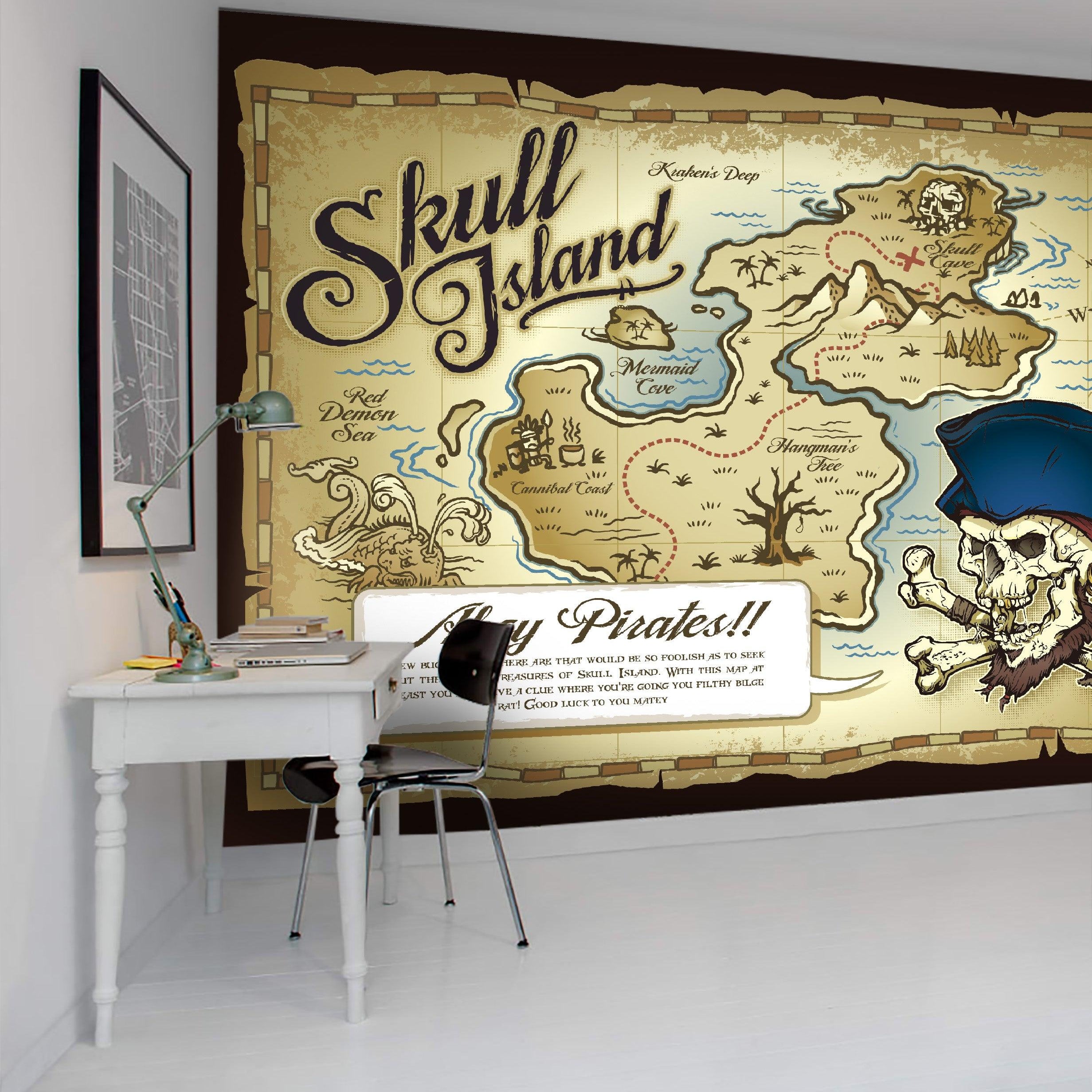 3D Pirate Base Map Wall Mural Wallpaper 2- Jess Art Decoration