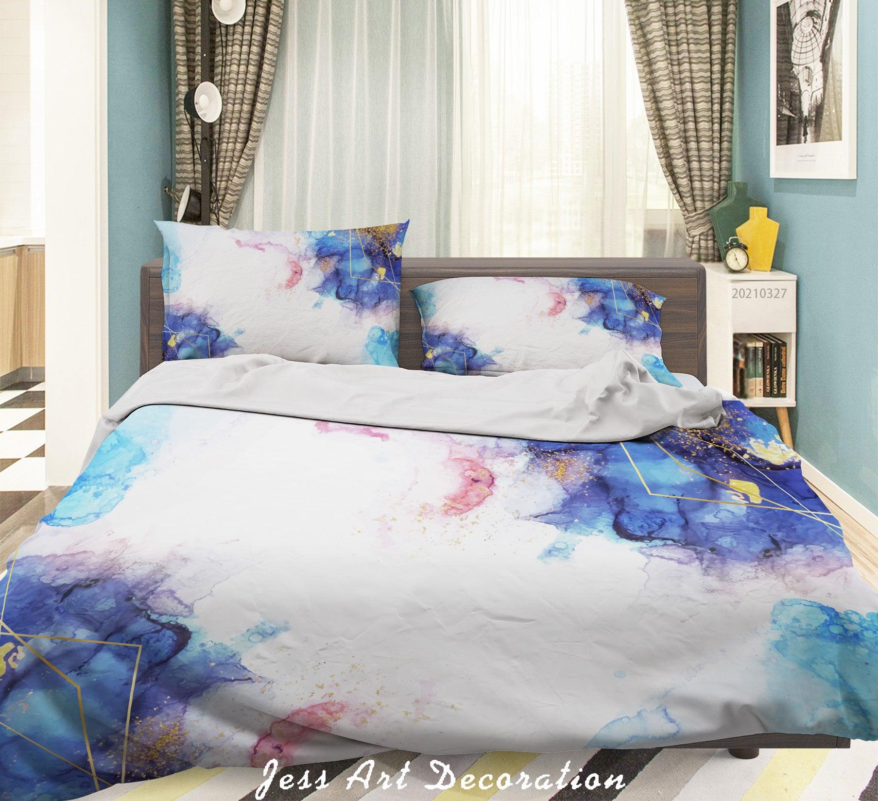 3D Watercolor Marble Pattern Quilt Cover Set Bedding Set Duvet Cover Pillowcases 317- Jess Art Decoration