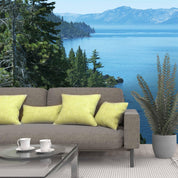 3D blue lake forest mountain wall mural wallpaper 81- Jess Art Decoration