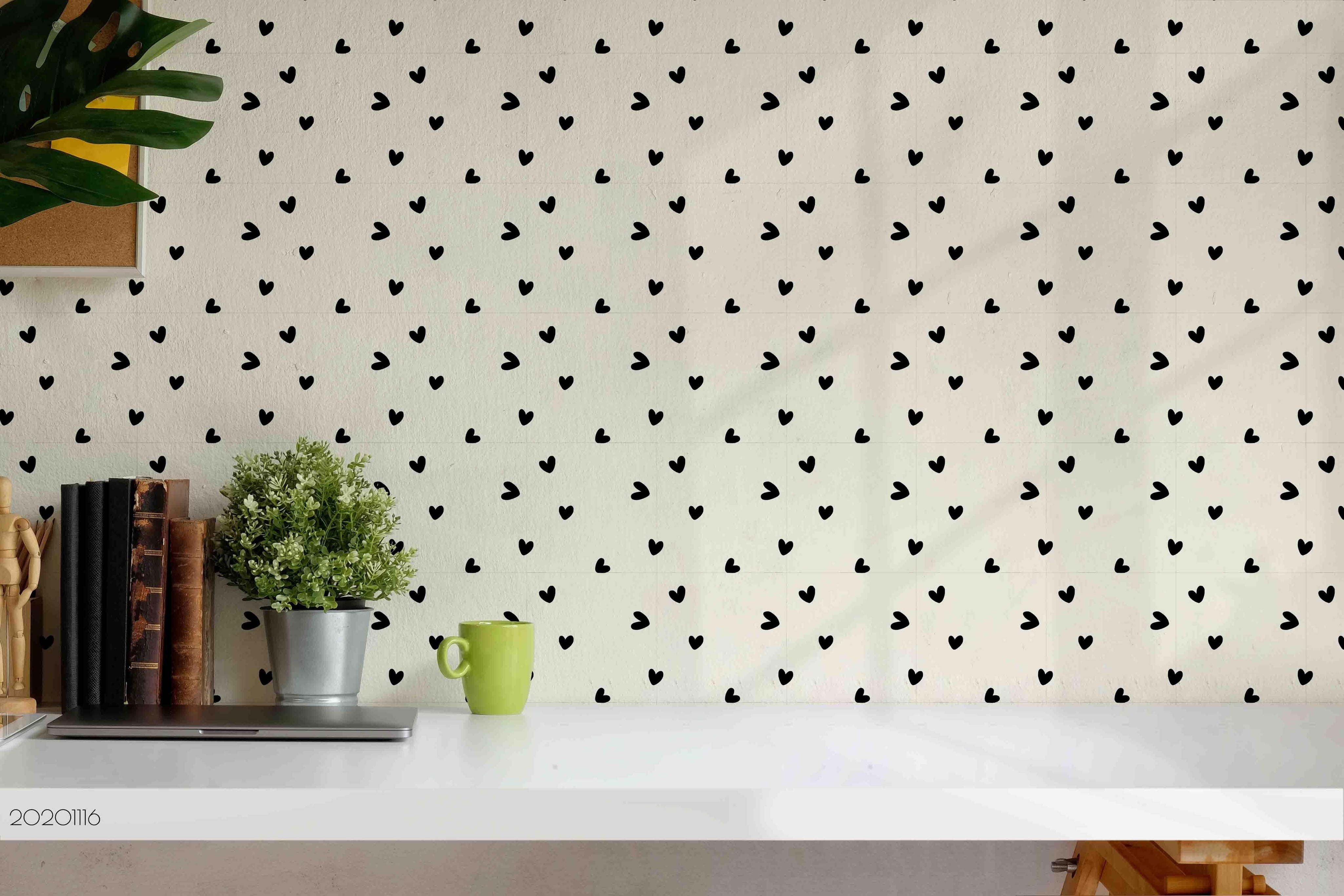 3D Hand Drawn Heart Pattern Wall Mural Wallpaper LXL- Jess Art Decoration