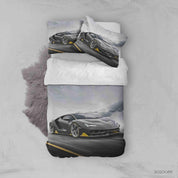 3D Black Super Car Quilt Cover Set Bedding Set Duvet Cover Pillowcases JN 1181- Jess Art Decoration