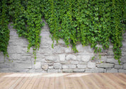 3D Stone Wall Green Plant Wall Mural Wallpaper LQH 69- Jess Art Decoration