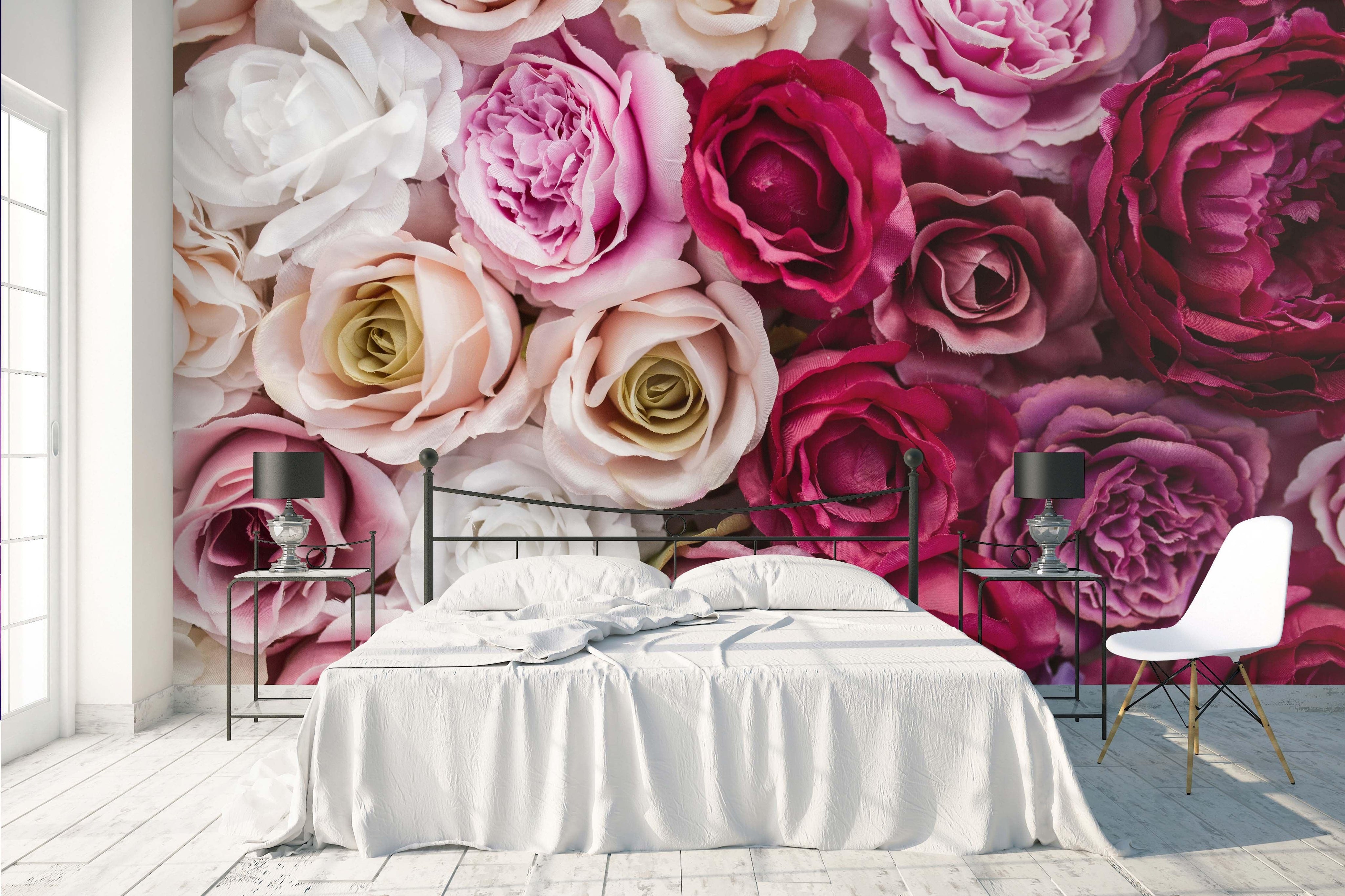 3D red pink rose floral wall mural wallpaper 65- Jess Art Decoration