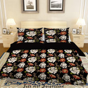 3D Vintage Leaves White Floral Pattern Quilt Cover Set Bedding Set Duvet Cover Pillowcases WJ 3640- Jess Art Decoration