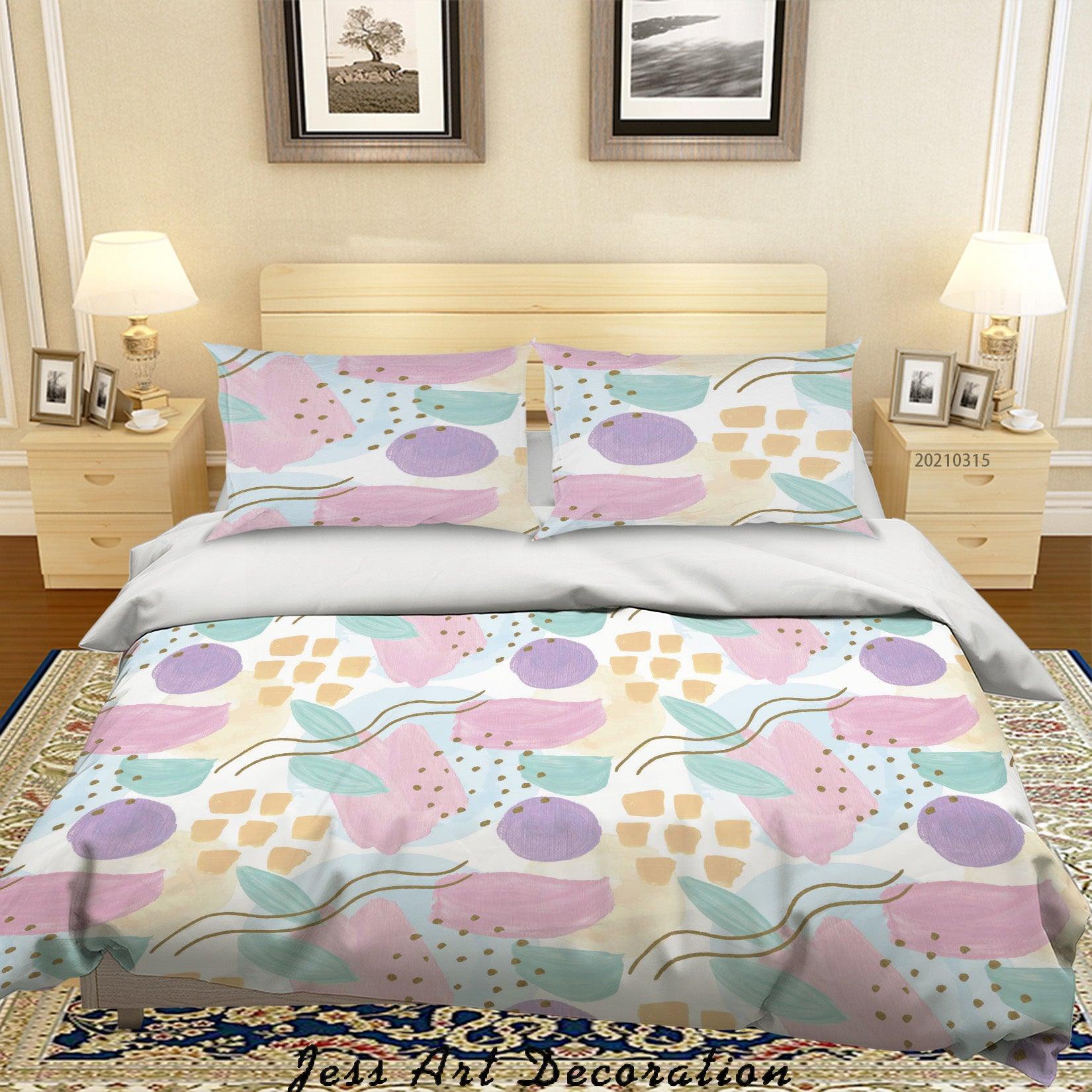3D Abstract Colorful Geometric Quilt Cover Set Bedding Set Duvet Cover Pillowcases 93- Jess Art Decoration