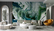 3D Green Marble Flowing Texture Wall Mural Wallpaper SWW4441- Jess Art Decoration