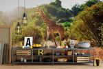 3D Giraffe Forest Wall Mural Wallpaper 45- Jess Art Decoration
