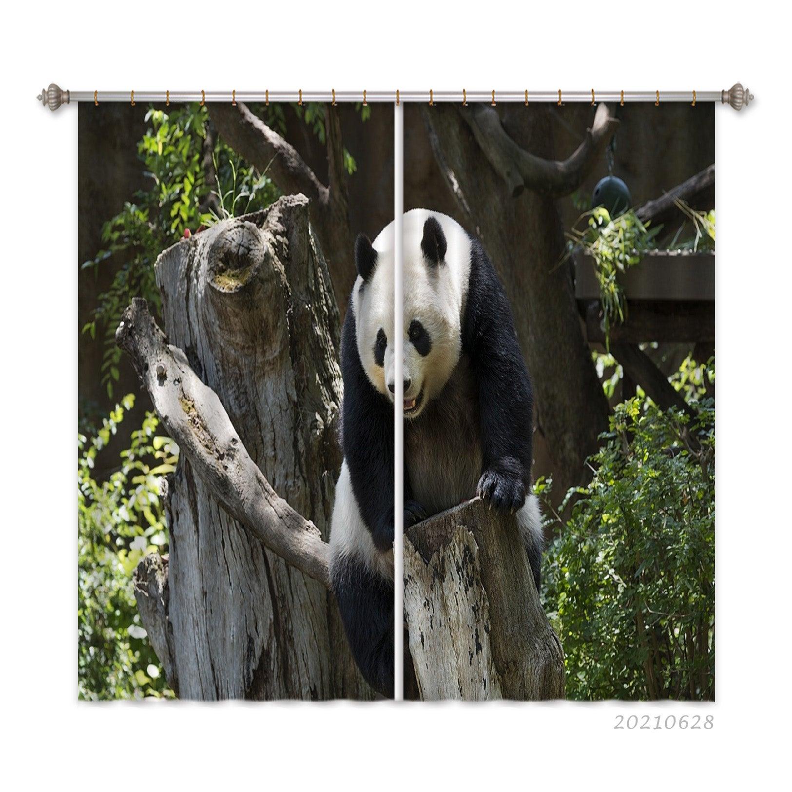 3D Wild Animal Panda Curtains and Drapes LQH 201- Jess Art Decoration