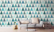 3D Green Triangle Pine Wall Mural Wallpaper A202 LQH- Jess Art Decoration