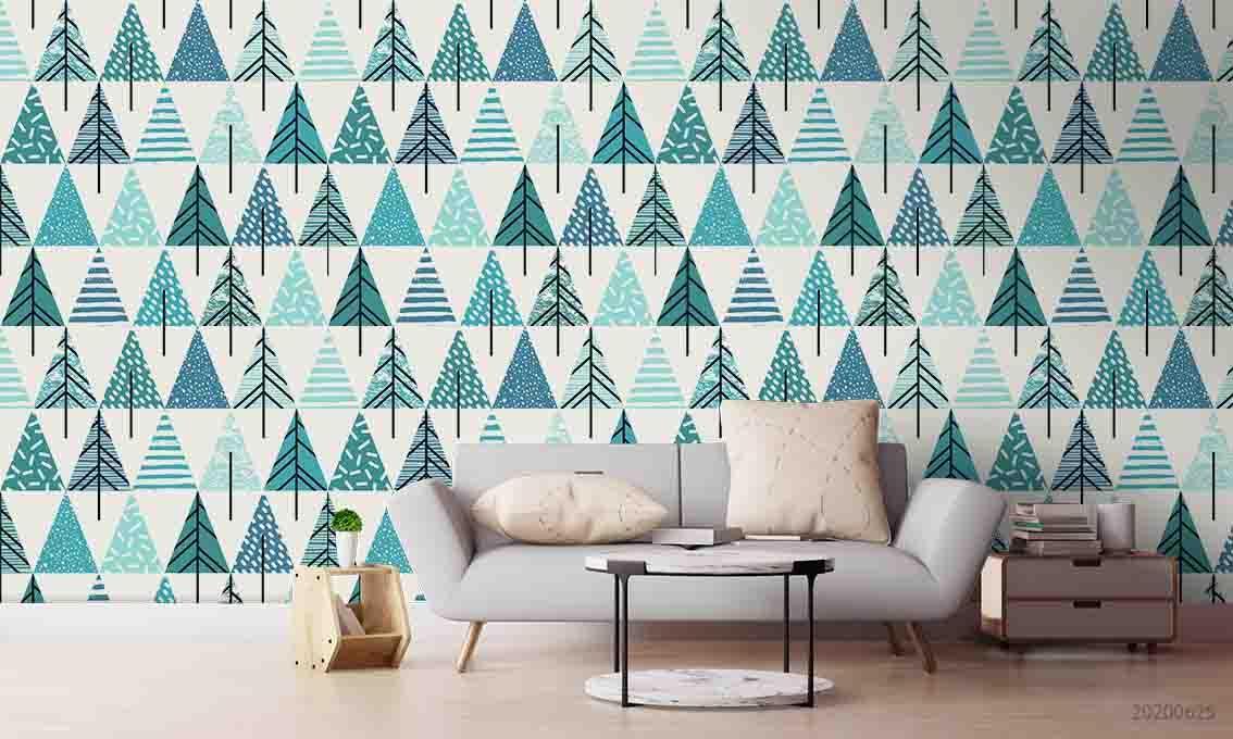 3D Green Triangle Pine Wall Mural Wallpaper A202 LQH- Jess Art Decoration