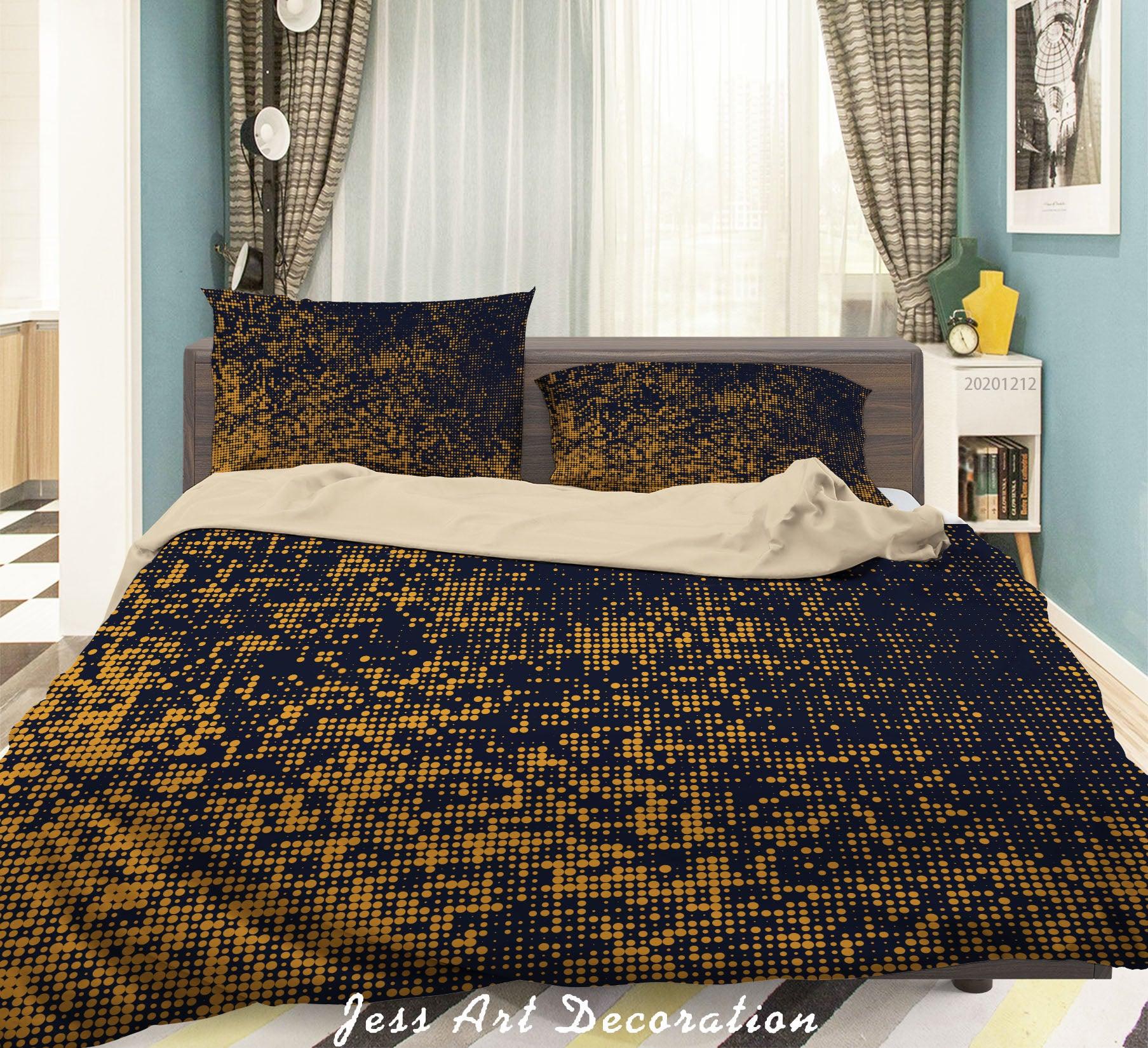 3D Abstract Golden Dark Quilt Cover Set Bedding Set Duvet Cover Pillowcases LXL- Jess Art Decoration