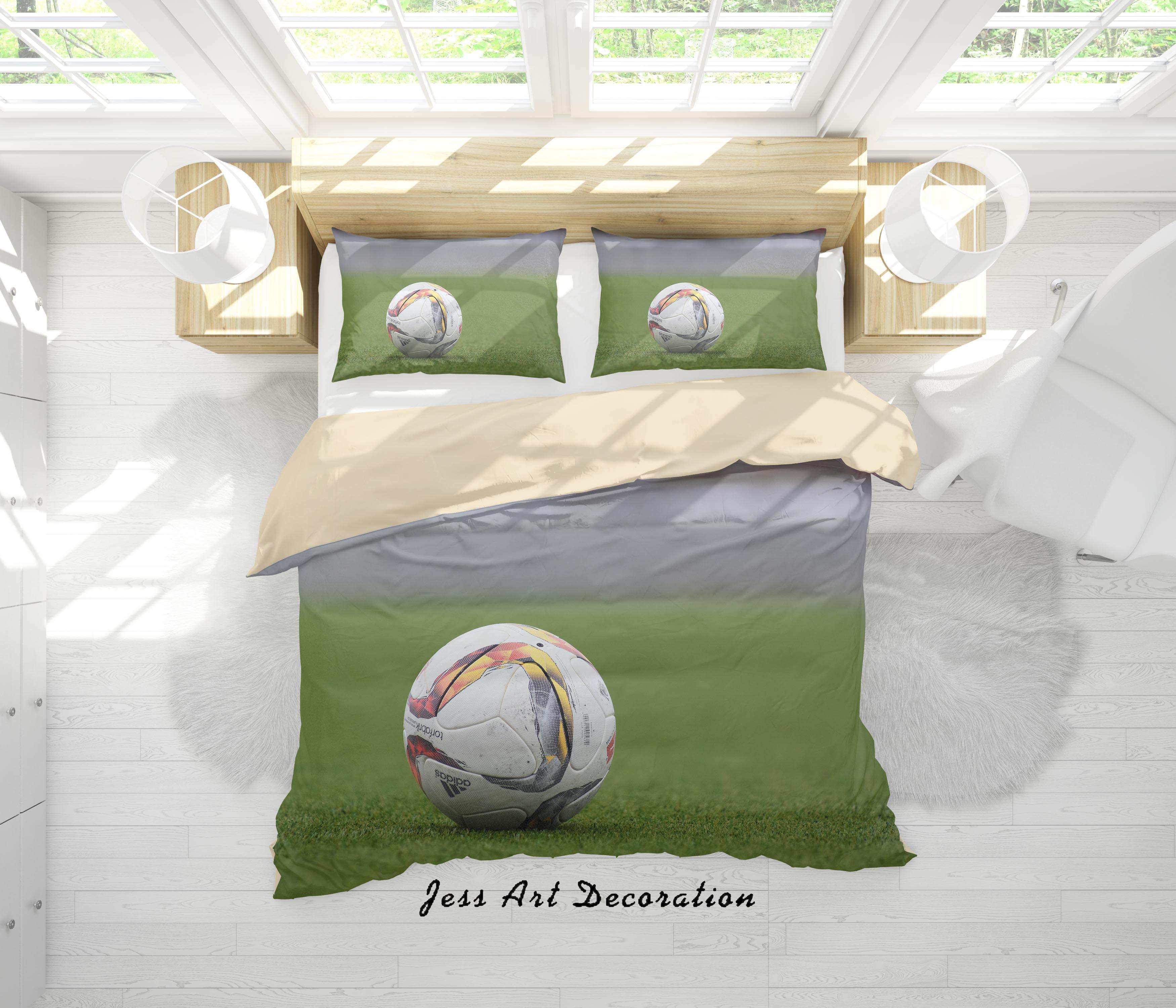 3D Football Field Quilt Cover Set Bedding Set Duvet Cover Pillowcases A142 LQH- Jess Art Decoration