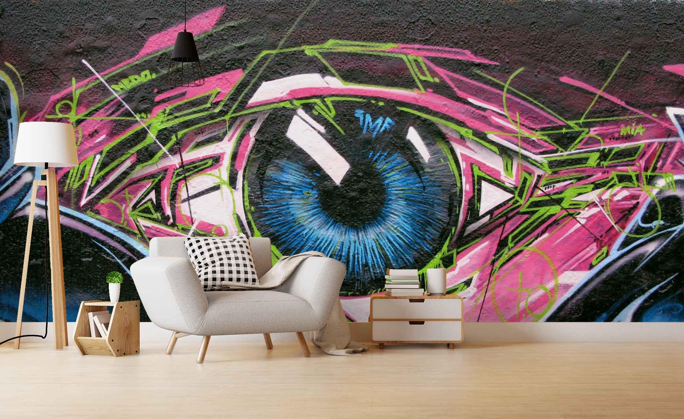 3D Eye Graffiti Wall Mural Wallpaper sww 199- Jess Art Decoration
