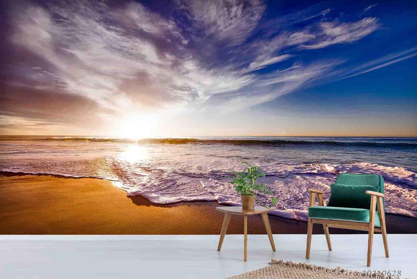 3D Tropical Sky Beach Sunshine Landscape Wall Mural Wallpaper LQH 261- Jess Art Decoration
