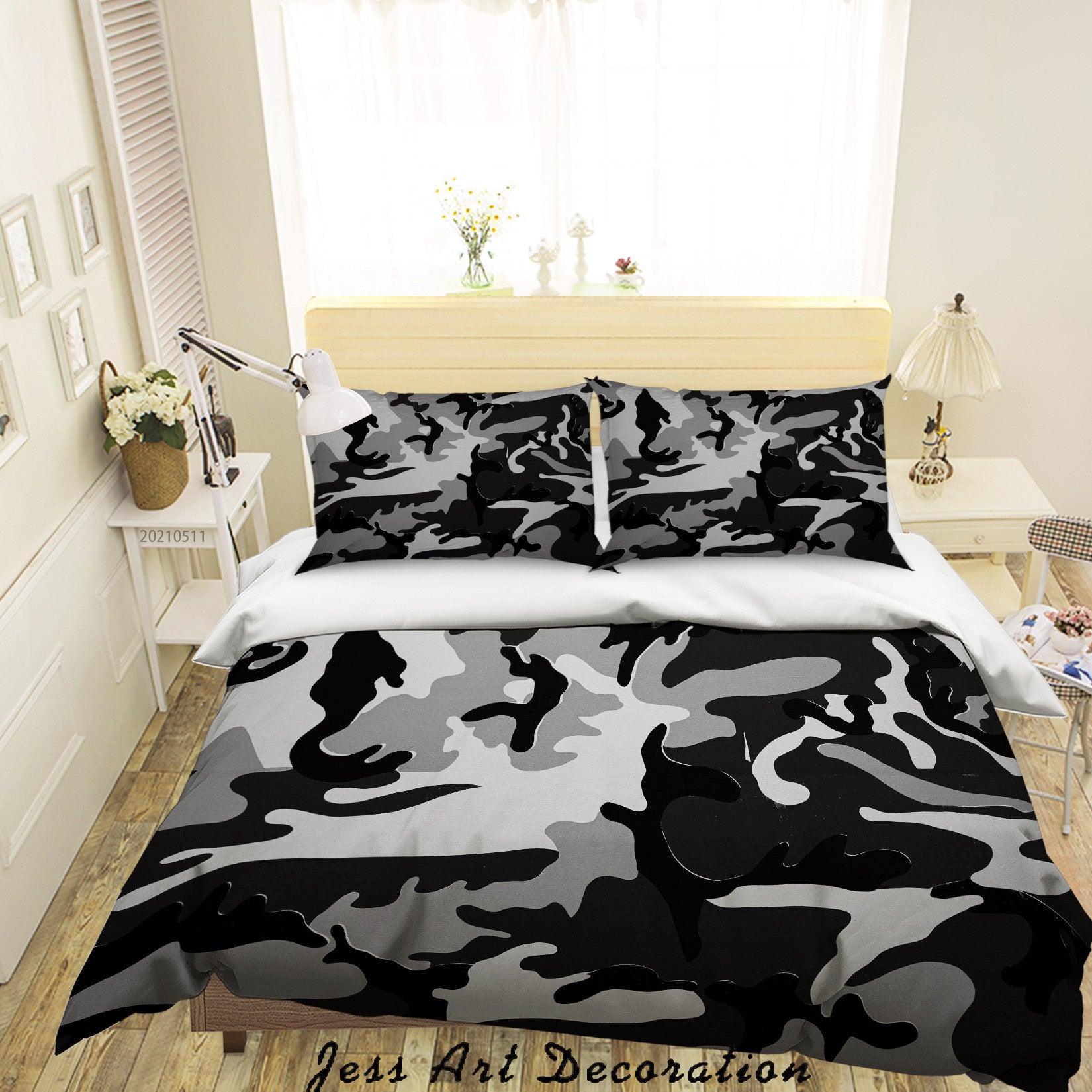 3D Abstract Grey Black Marble Texture  Quilt Cover Set Bedding Set Duvet Cover Pillowcases 610- Jess Art Decoration